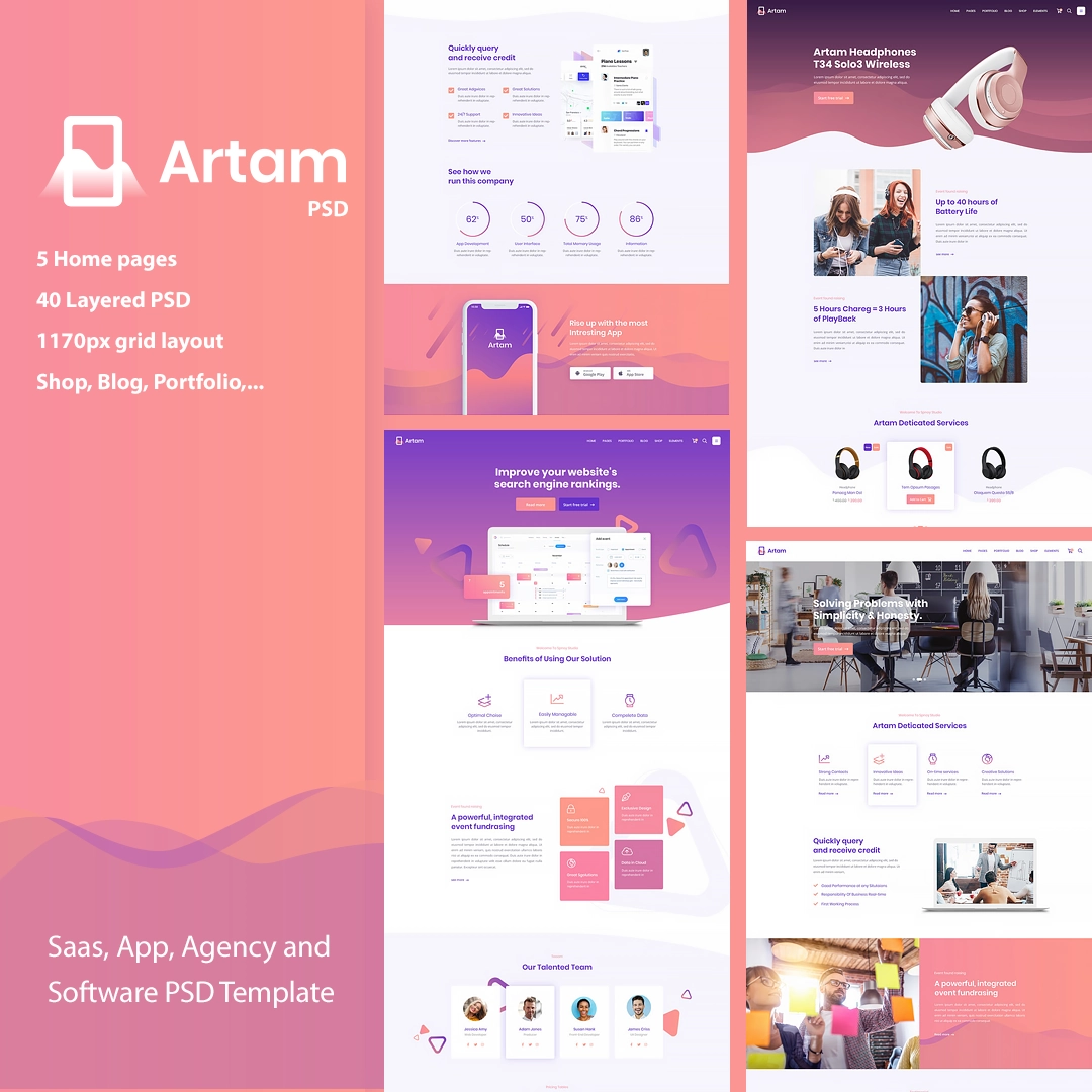 طراحی رابط کاربری قالب وردپرس Artam - تصویر 01