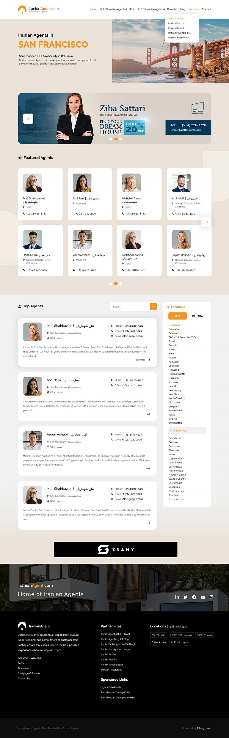 طراحی وب‌سایت دایرکتوری Iranian Agent - تصویر 03
